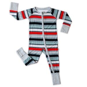 Little Sleepies Winter Stripe Bamboo Zippy Size 0-3M